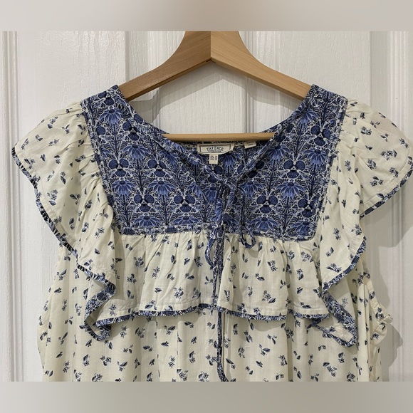 FatFace Blue and White Floral Blouse UK14 - Picture 7 of 8